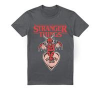 Stranger Things Hellfire Heart Unisex T Shirt, Charcoal, XXX-Large