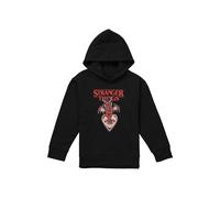 Stranger Things Hellfire Heart Youth Kids Pull-Over Hoodie, Black | Size: 7-8 Years Stranger Things Black 7-8 Years
