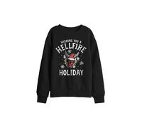 Stranger Things Hellfire Holiday Kids Sweatshirt, Black | Size: 9-11 Years Stranger Things Black 9-11 Years