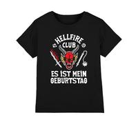 Stranger Things Hellfire It's My Birthday Inverted Kids T Shirt, Black, 7-8