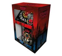 Stranger Things Hellfire Mug Coaster And Keychain Set - Black/Red/White - Black/Red/White - One Size