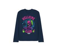 Stranger Things Hellfire Neon Dice Long Sleeve T-Shirt, Navy | Size: Medium Stranger Things Navy M