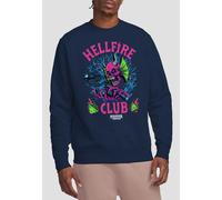 Stranger Things Hellfire Neon Dice Sweatshirt, Navy | Size: Small Stranger Things Navy S