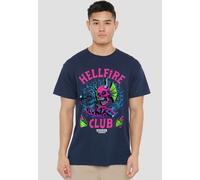 Stranger Things Hellfire Neon Dice T-Shirt, Navy | Size: 4XL Stranger Things Navy 4XL
