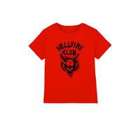 Stranger Things Hellfire Spray Logo Kids T-Shirt, Red | Size: 7-8 Years Stranger Things Red 7-8 Years