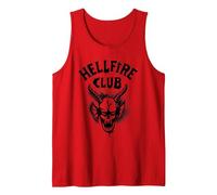 Stranger Things Hellfire Spray Logo Tank Top, Men, Red, X-Large
