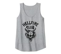 Stranger Things Hellfire Spray Logo Tank Top, Women, Heather Grey, X-Large