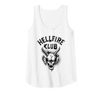 Stranger Things Hellfire Spray Logo Tank Top, Women, White, Large