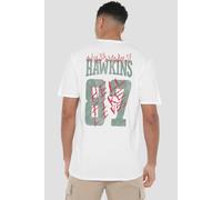 Stranger Things Hellfire Tigers Front Back T-Shirt, White | Size: Small Stranger Things White S