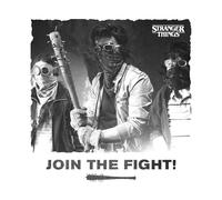 Stranger Things Join The Fight Framed Canvas Print - Black/White - 40cm x 40cm - Black/White