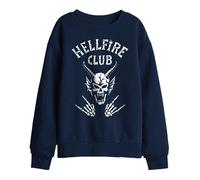 Stranger Things Kids Hellfire Club Bones Sweatshirt - Navy - 7-8 Years - Navy - 50% Cotton/50% Polyester
