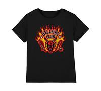 Stranger Things Kids Hellfire Flames T-Shirt - Black - 7-8 Years - Black