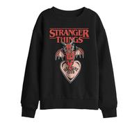 Stranger Things Kids Hellfire Heart Sweatshirt - Black - 9-11 Years - Black - 50% Cotton/50% Polyester
