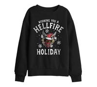 Stranger Things Kids Hellfire Holiday Sweatshirt - Black - 7-8 Years - Black - 50% Cotton/50% Polyester