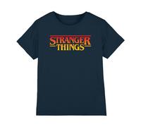 Stranger Things Kids Pixel Sunset Logo T-Shirt - Navy - Navy - 7-8 Years