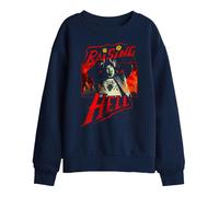 Stranger Things Kids Raising Hell Eddie Munson Sweatshirt - Navy - 7-8 Years - Navy