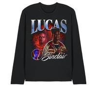 Stranger Things Lucas Homage Unisex Long Sleeve T Shirt, Black, Large