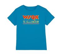 Stranger Things Lucas Wsqk Squawk Kids T Shirt, Turquoise, 9-11