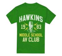 Stranger Things Mens Hawkins Middle School T-Shirt - Kelly Green - Kelly Green - S