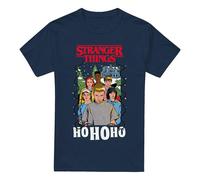 Stranger Things Mens Ho Ho Ho Group Shot T-Shirt - Navy - Navy - 4XL