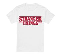 Stranger Things Mens Logo T-Shirt - White - White - S