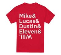 Stranger Things Mens Mike Lucas Dustin Eleven Will Names T-Shirt - Red - Red - 3XL
