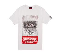 Stranger Things Men's Short Sleeved T-Shirt (Adult White) in White | Size: Medium Stranger Things White M