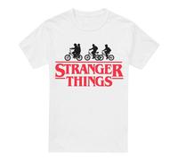 Stranger Things Mens Silhouette Bike Logo T-Shirt - White - White - XL