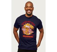 Stranger Things Men's Surfer Boy Pizza Delivered Hot Surf's Up T-Shirt in Navy | Size: Medium Stranger Things Navy M