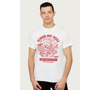 Stranger Things Men's Surfer Boy Pizza Surf's Up T-Shirt in White | Size: Large Stranger Things White L