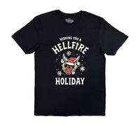 Stranger Things Men's Wishing You A Hell Fire T-Shirt in Black | Size: Small Stranger Things Black S