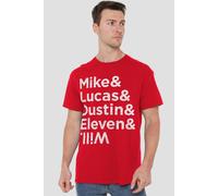 Stranger Things Mike Lucas Dustin Eleven Will Names T-Shirt, Red | Size: XL Stranger Things Red XL