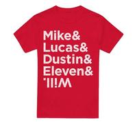 Stranger Things - Mike Lucas Dustin Eleven & Will Names Unisex T Shirt, Red, Medium