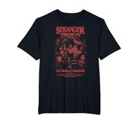 Stranger Things Mindflayer Group Horror Movie Poster T-Shirt, Men's Big and Tall, Black, 3X Tall