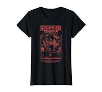 Stranger Things Mindflayer Group Horror Movie Poster T-Shirt, Women, Black, 3X-Large