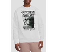 Stranger Things Newspaper Vecna Sweatshirt, White | Size: 2XL Stranger Things White 2XL