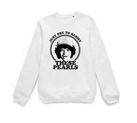 Stranger Things Official Dustin's Pearls Sweatshirt - White | Size: XL Stranger Things White XL