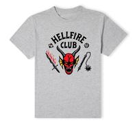 Stranger Things Official Hellfire Club T-Shirt - Grey | Size: Medium Stranger Things Grey M