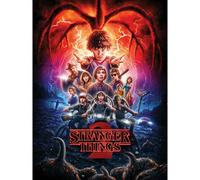 Stranger Things One Sheet Series 2 Canvas Print - Black/Red/Blue - 60cm x 80cm - Black/Red/Blue
