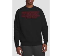Stranger Things Outline Logo Sweatshirt, Black | Size: Small Stranger Things Black S