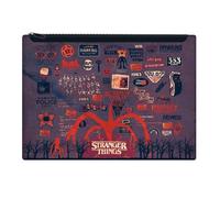 Stranger Things Pencil Case (Upside Down Design) 18cm x 25cm Extra Large Pencil Case for Pencils and Stationery, Great Stranger Things Gifts - Official Stranger Things Merchandise