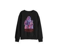 Stranger Things Pink Glow Group Kids Sweatshirt, Black | Size: 12-13 Years Stranger Things Black 12-13 Years