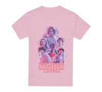 Stranger Things Pink Glow Group Unisex T Shirt, Light Pink, Small