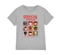 Stranger Things Pixel Group Select Character Kids T Shirt, Athletic Heather, 9-11