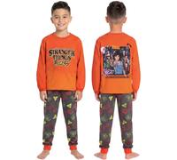 Stranger Things PJs, Tales From 85 Kids Pyjamas, Ages 5 To 13 Years | Front & Back Prints, Stretchy Waistband, Long sleeve Boys’ Pyjama Sets for Autumn and Winter Nights, Grey and Orange Colours