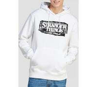Stranger Things Punk Logo Hoodie, White | Size: Large Stranger Things White L