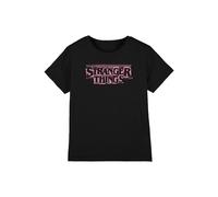Stranger Things Punk Logo Pink Kids T-Shirt, Black | Size: 7-8 Years Stranger Things Black 7-8 Years