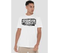 Stranger Things Punk Logo T-Shirt, White | Size: Small Stranger Things White S