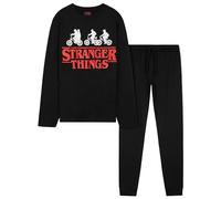 Stranger Things Pyjamas for Kids Teenagers - 2 Piece Long PJs Breathable Cosy Lounge Wear 9-15 Years - Gifts for Girls (Black, 13-14 Years)