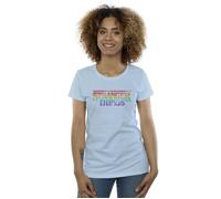 Stranger Things Rainbow Dot Logo Cotton T-Shirt Netflix Baby Blue XXL